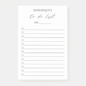 Moderne eenvoudige zwarte en witte legant om lijst post-it® notes (Voorkant)
