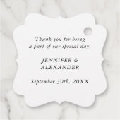 Moderne eenvoudige zwarte en witte monogram bruilo bedankjes labels (Achterkant)