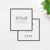 Moderne, eenvoudige zwarte-grenskaart vierkante visitekaartjes (Bureau)