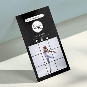 Moderne eenvoudige zwarte Instagram foto sociale m Visitekaartje