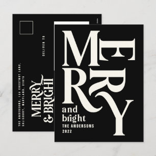 Moderne, eenvoudige zwarte kerst voor de marine feestdagenkaart