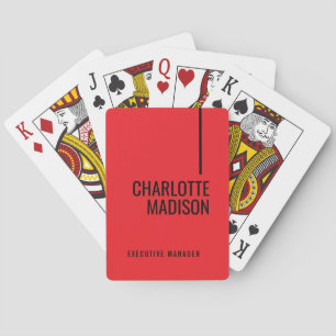 Moderne Eenvoudige Zwarte Rode Minimalistische Vet Pokerkaarten