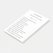 Moderne, eenvoudige zwarte witte legante Habit Tra Post-it® Notes (Schuin)