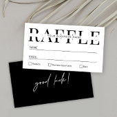 Moderne, eenvoudige zwarte & witte Raffle-kaartje Plaatskaartje