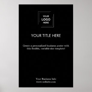 Moderne Eenvoudige Zwarte Zakelijke Logo Promotie Poster