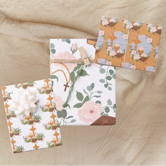 Moderne eerste communie inpakpapier vel