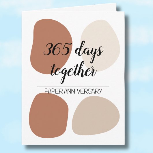 Moderne eerste huwelijksverjaardag kaart