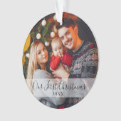 Moderne Eerste Kerstdag Familie Foto Ornament (voorkant)