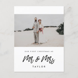 Moderne eerste Kerstmis als de heer en mevrouw fot Briefkaart