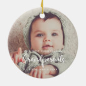 Moderne Eerste Kerstmis als grootouders Keramisch Ornament (Achterkant)