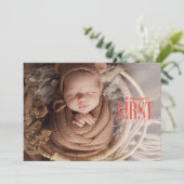 Moderne Eerste Kerstmis Baby Op Maat Gemaakte Foto Feestdagenkaart (Staand voorkant)