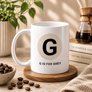 Moderne eerste mok – “G is voor [naam]” ontwerp