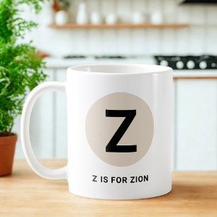Moderne eerste mok – “Z is voor [Naam]” Design