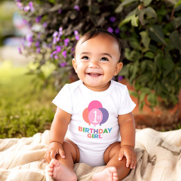 Moderne Eerste Verjaardag Baby Meisje Roze Ballonn Romper