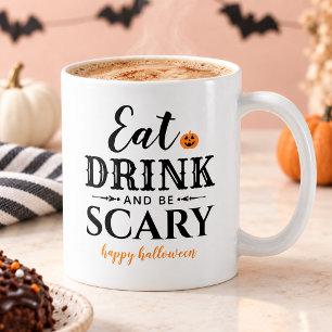 Moderne Eet, Drink en Wees Bang Gelukkig Halloween Koffiemok