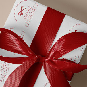 Moderne effen rode kerstcadeauverpakking lint