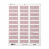 Moderne effen stoffige lila witte script monogram etiket (Full Sheet)