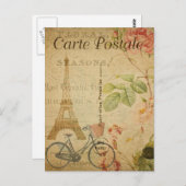 Moderne  Eiffeltoren, Briefkaart voor collage (Voorkant / Achterkant)