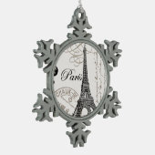 moderne  Eiffeltoren Tin Sneeuwvlok Ornament (Links)