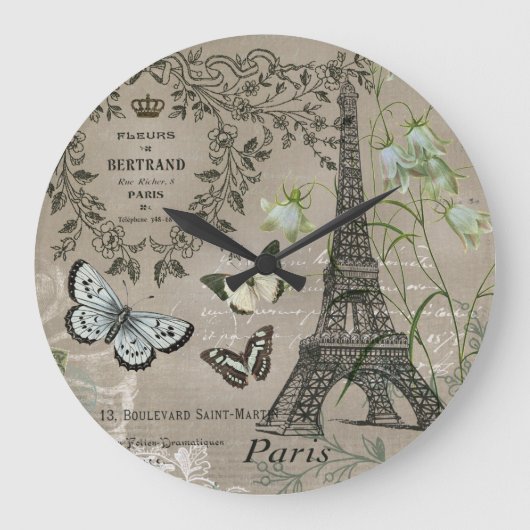 moderne  Eiffeltoren-tuinklok Grote Klok (Voorkant)