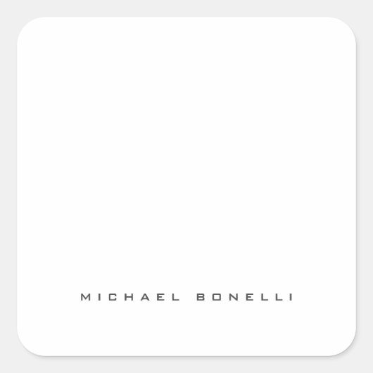 Moderne Eigen Naam Professionele Minimalistische V Vierkante Sticker (Voorkant)