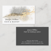 Moderne, eigentijdse, elegante abstracte goudhande visitekaartje (Voorkant / Achterkant)