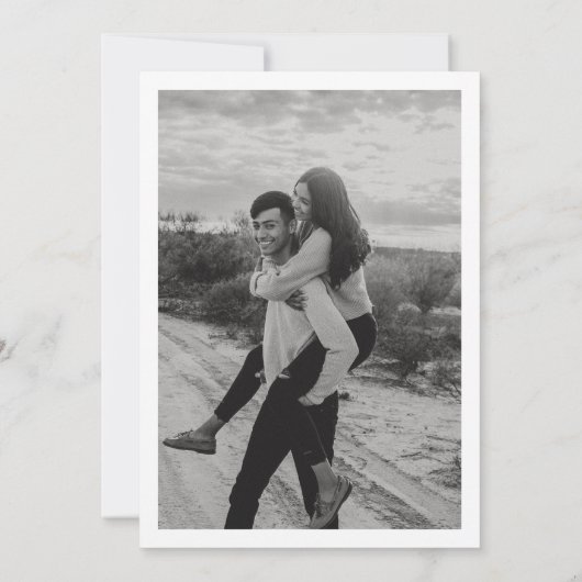 Moderne eigentijdse script Save the date uitnodigi Kaart (Achterkant)