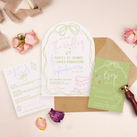 Moderne eigenzinnige hand getrokken boeg PASTEL re Kaart