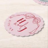Moderne Eigenzinnige Hand Getrokken Boog ROZE & RO Kartonnen Onderzetters (Gekanteld)
