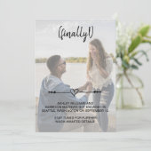 Moderne Eindelijk Hart Verloving Save The Date (Staand voorkant)