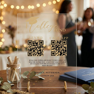 Moderne eindexamen universiteit fonds QR-code Acryl Bord