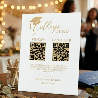 Moderne eindexamen universiteit fonds QR-code Reclamebord Met Voetstuk