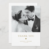 Moderne Elegance Gold Typography Wedding Bedankkaart (Voorkant / Achterkant)
