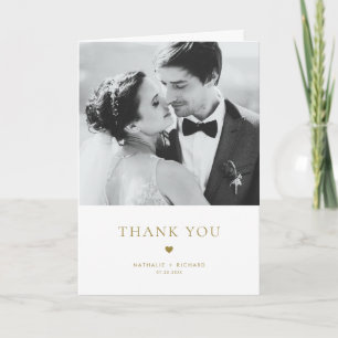 Moderne Elegance Gold Typography Wedding Bedankkaart