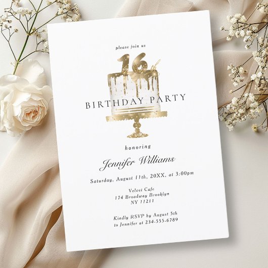 Moderne, élégant 16. invitation à l'anniversaire