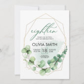 Moderne elegant 18e verjaardag | Girly greenery Kaart (Voorkant)