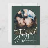 Moderne elegant 1 fototypografie, groen kerstfeest (Voorkant)