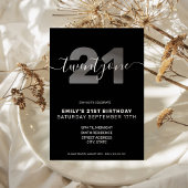 Moderne Elégant 21ème anniversaire Invitation