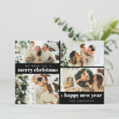 Moderne Elegant 4 Photo Noël Carte de vacances (Debout devant)