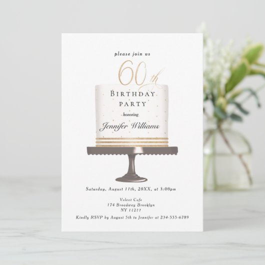 Moderne, élégant 60. invitation d'anniversaire (Debout devant)
