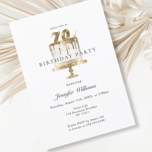 Moderne, élégant 70. invitation anniversaire