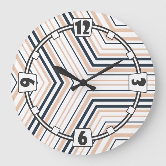 Moderne, élégant, abstrait, décoratif, horloge (Recto)