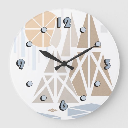Moderne, élégant, abstrait, décoratif, horloge (Recto)