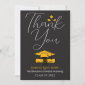 Moderne Elegant Afstuderen Gold Pet Bedankt Script (Voorkant)