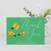 Moderne Elegant Afstuderen Gold Pet Bedankt Script (Staand voorkant)