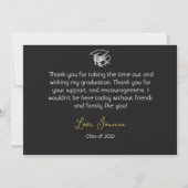 Moderne Elegant Afstuderen white Pet Bedankt Scrip (Achterkant)