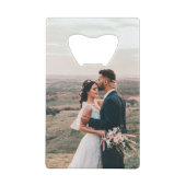 Moderne Elegant Arch Fotoscript Wedding Favoriet Kredietkaart Flessenopener (Achterkant)
