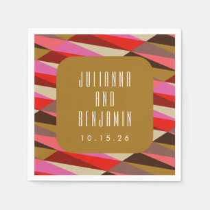 Moderne Elegant Art Deco Geometric Wedding Custom Servet