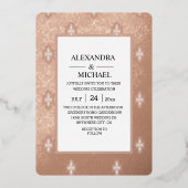 Moderne Elégant Art Déco Mariage Foil Invitation (Recto)