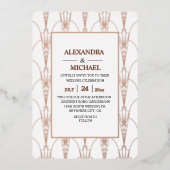 Moderne Elégant Art Déco Mariage Foil Invitation (Recto)